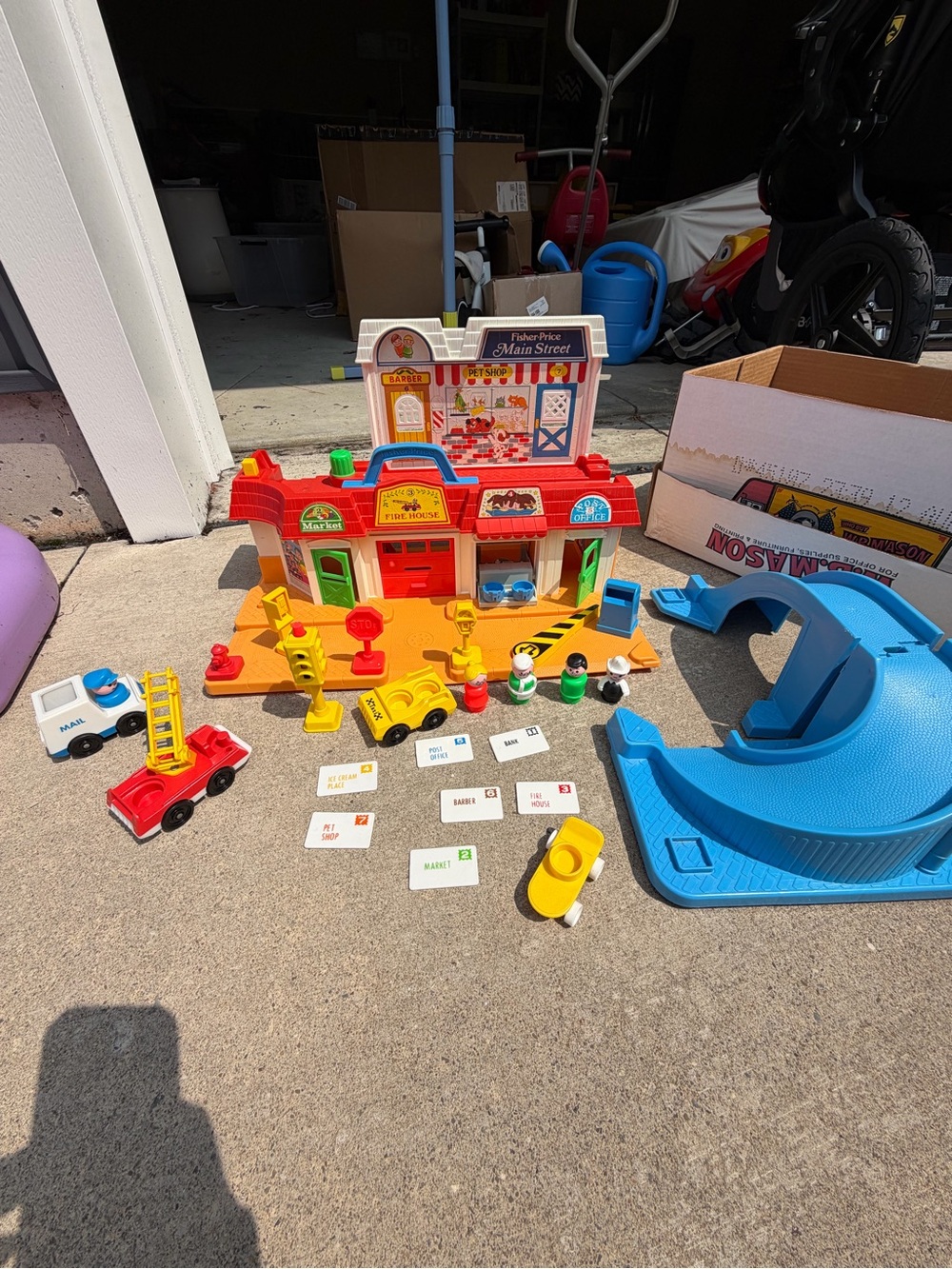 Fisher-Price vintage Main Street Playset w accessories